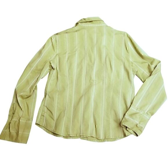 Green 3 Three Name Brand Blouses Button Down & Crewneck Sweater Tops - Picture 5 of 12